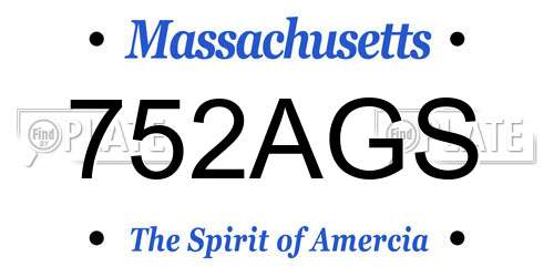 752AGS Massachusetts License Plate