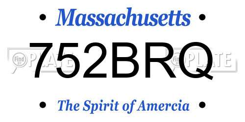 752BRQ Massachusetts License Plate