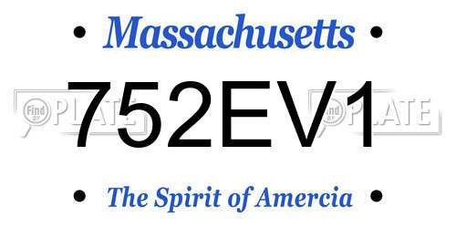 752EV1 Massachusetts License Plate