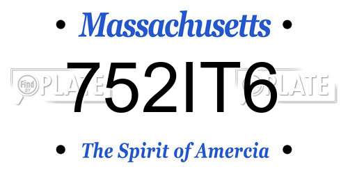 752IT6 Massachusetts License Plate