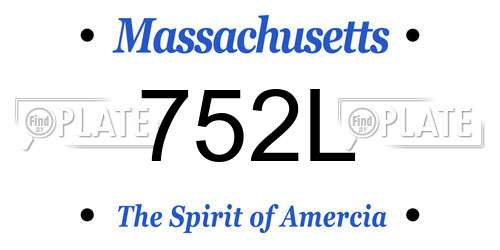 752L Massachusetts License Plate