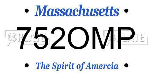 752OMP Massachusetts License Plate