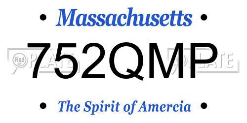 752QMP Massachusetts License Plate