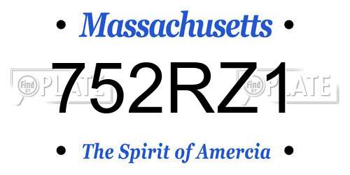 752RZ1 Massachusetts License Plate
