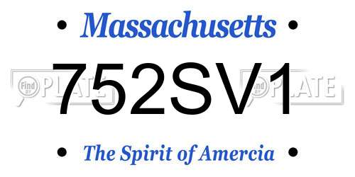 752SV1 Massachusetts License Plate