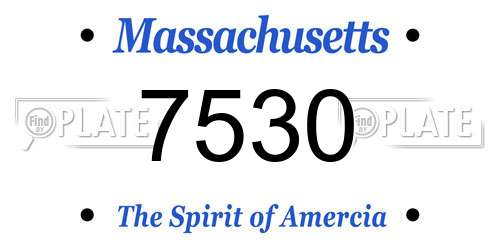 7530 Massachusetts License Plate
