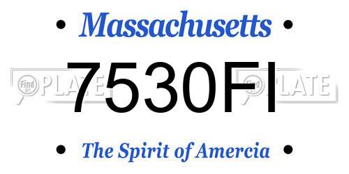 7530FI Massachusetts License Plate
