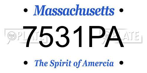 7531PA Massachusetts License Plate