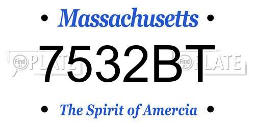 7532BT Massachusetts License Plate