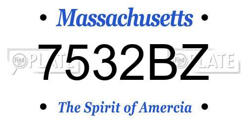 7532BZ Massachusetts License Plate