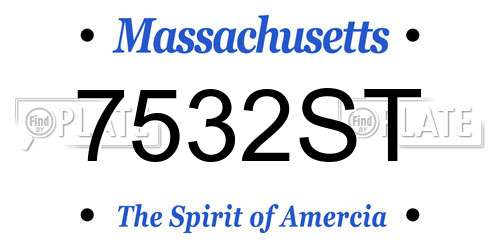 7532ST Massachusetts License Plate