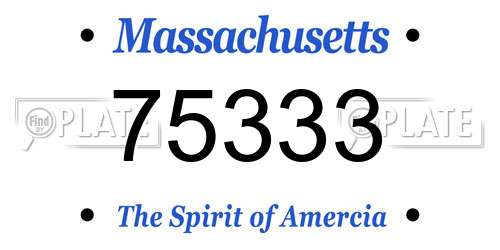 75333 Massachusetts License Plate