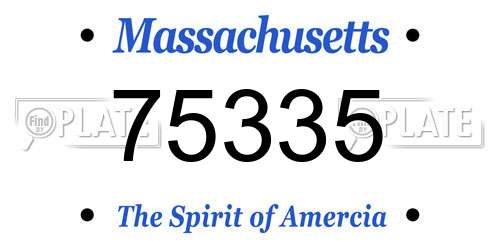 75335 Massachusetts License Plate