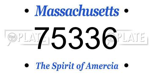 75336 Massachusetts License Plate