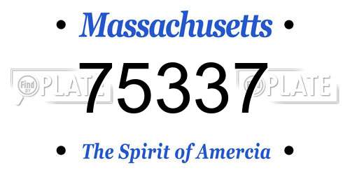 75337 Massachusetts License Plate