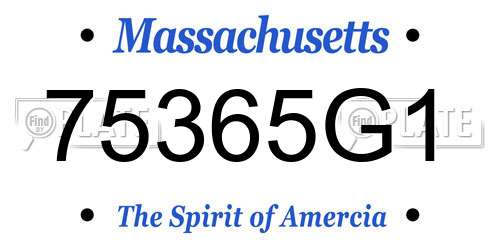 75365G1 Massachusetts License Plate