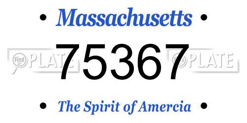 75367 Massachusetts License Plate