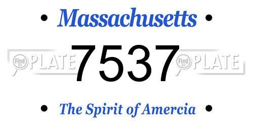 7537 Massachusetts License Plate