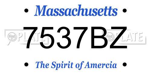 7537BZ Massachusetts License Plate