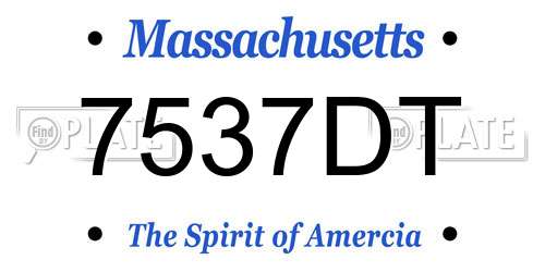 7537DT Massachusetts License Plate