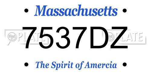 7537DZ Massachusetts License Plate