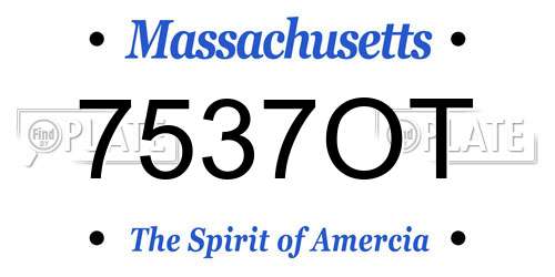 7537OT Massachusetts License Plate