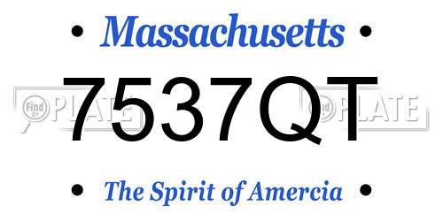 7537QT Massachusetts License Plate