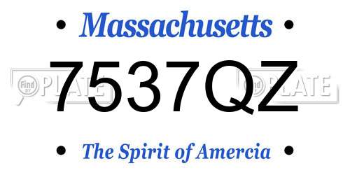 7537QZ Massachusetts License Plate