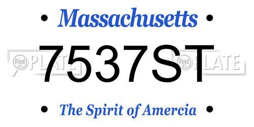 7537ST Massachusetts License Plate