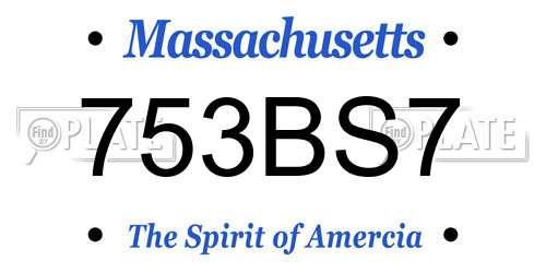 753BS7 Massachusetts License Plate