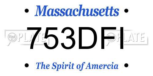 753DFI Massachusetts License Plate