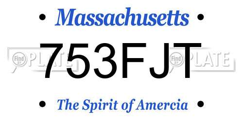 753FJT Massachusetts License Plate