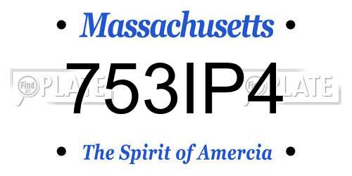 753IP4 Massachusetts License Plate