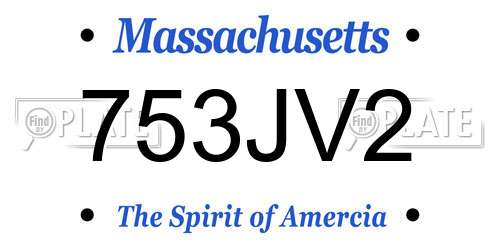 753JV2 Massachusetts License Plate