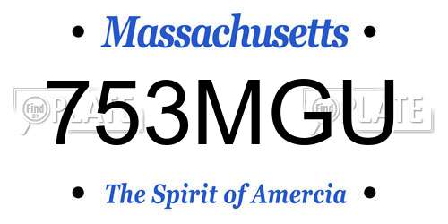 753MGU Massachusetts License Plate