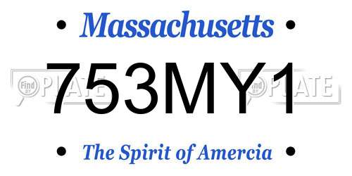 753MY1 Massachusetts License Plate