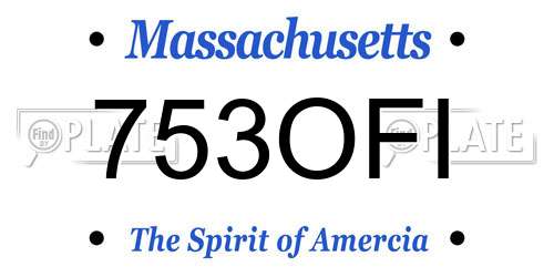 753OFI Massachusetts License Plate