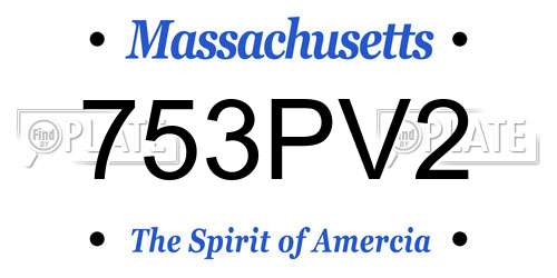 753PV2 Massachusetts License Plate