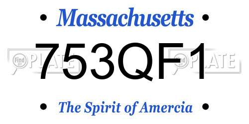 753QF1 Massachusetts License Plate