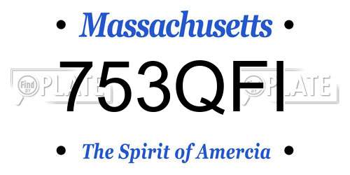 753QFI Massachusetts License Plate