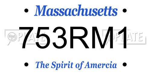 753RM1 Massachusetts License Plate