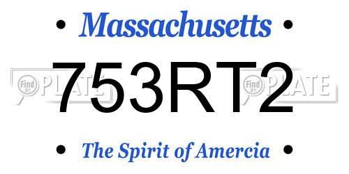 753RT2 Massachusetts License Plate