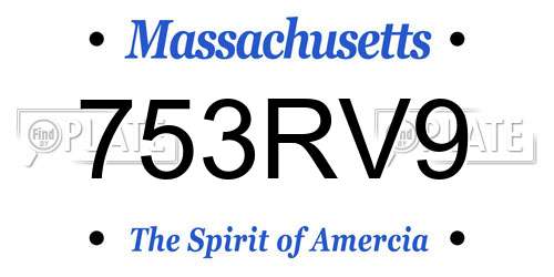 753RV9 Massachusetts License Plate