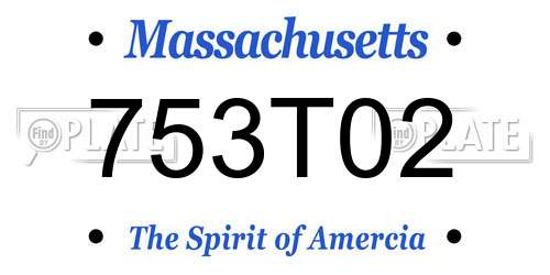 753T02 Massachusetts License Plate