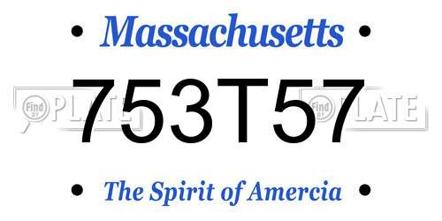 753T57 Massachusetts License Plate
