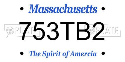 753TB2 Massachusetts License Plate