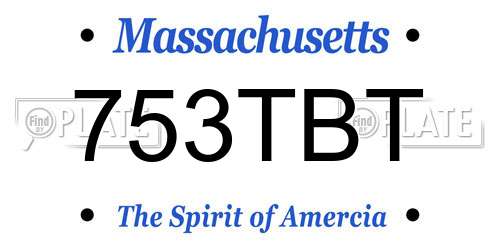 753TBT Massachusetts License Plate