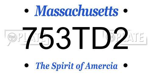 753TD2 Massachusetts License Plate