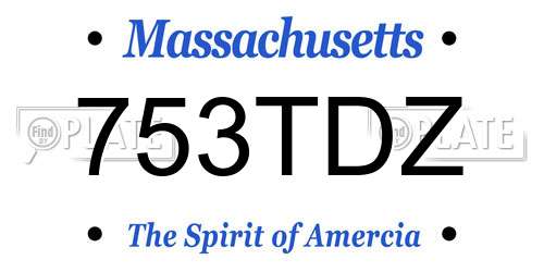 753TDZ Massachusetts License Plate