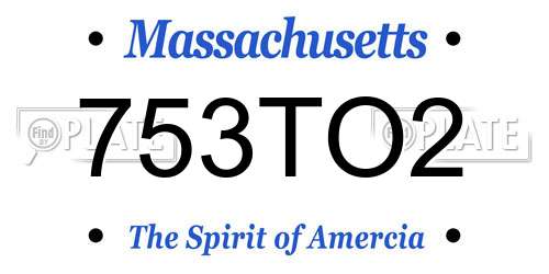 753TO2 Massachusetts License Plate